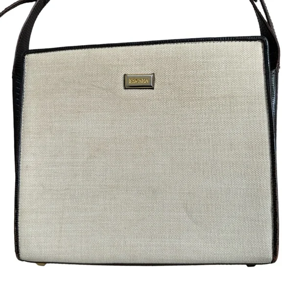 Escada Vintage shoulder bag in cavas and leather. NWOT. - Picture 11 of 13